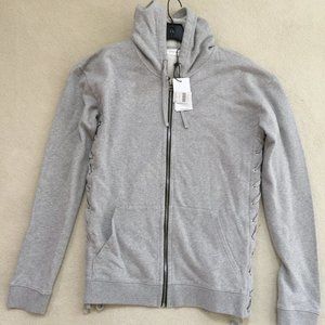 FAITH CONNEXION Mens Laced Hooded Sweat Jacket Sz S Grey 100% Cotton NEW $560